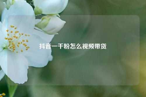 抖音一千粉怎么视频带货